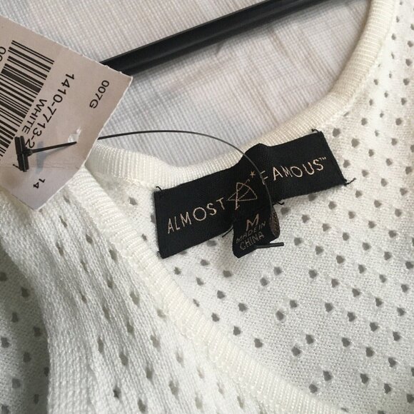 90s Sleeveless Maxi Dress Women Medium Ivory White Open Knit Party Resort Club - Picture 14 of 16